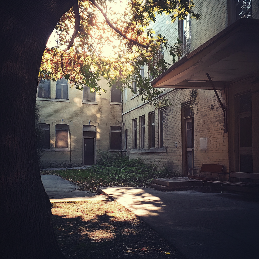 The exterior of a psychiatric facility | Source: Midjourney