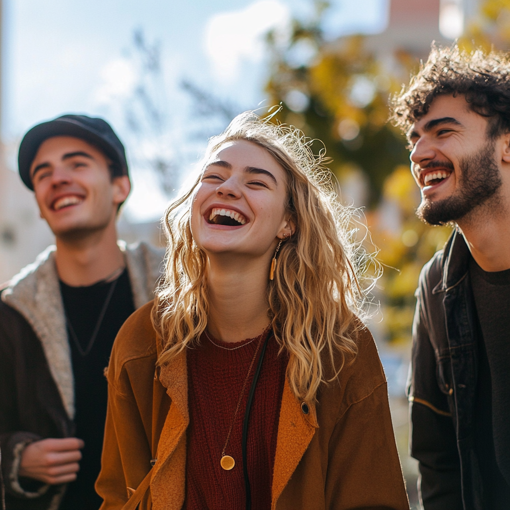 A group of people laughing | Source: Midjourney