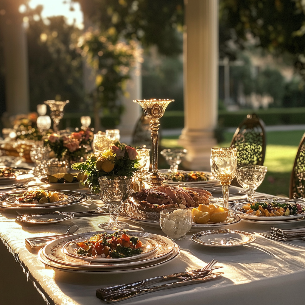 A lavish dinner setting | Source: Midjourney