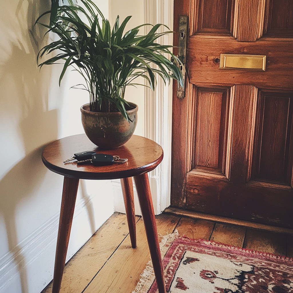 Keys on a side table | Source: Midjourney