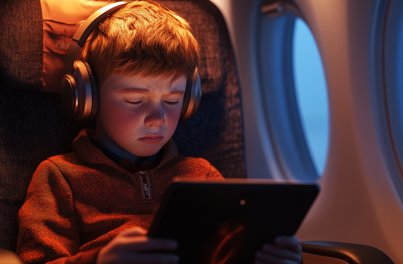 A boy in a flight | Source: Midjourney