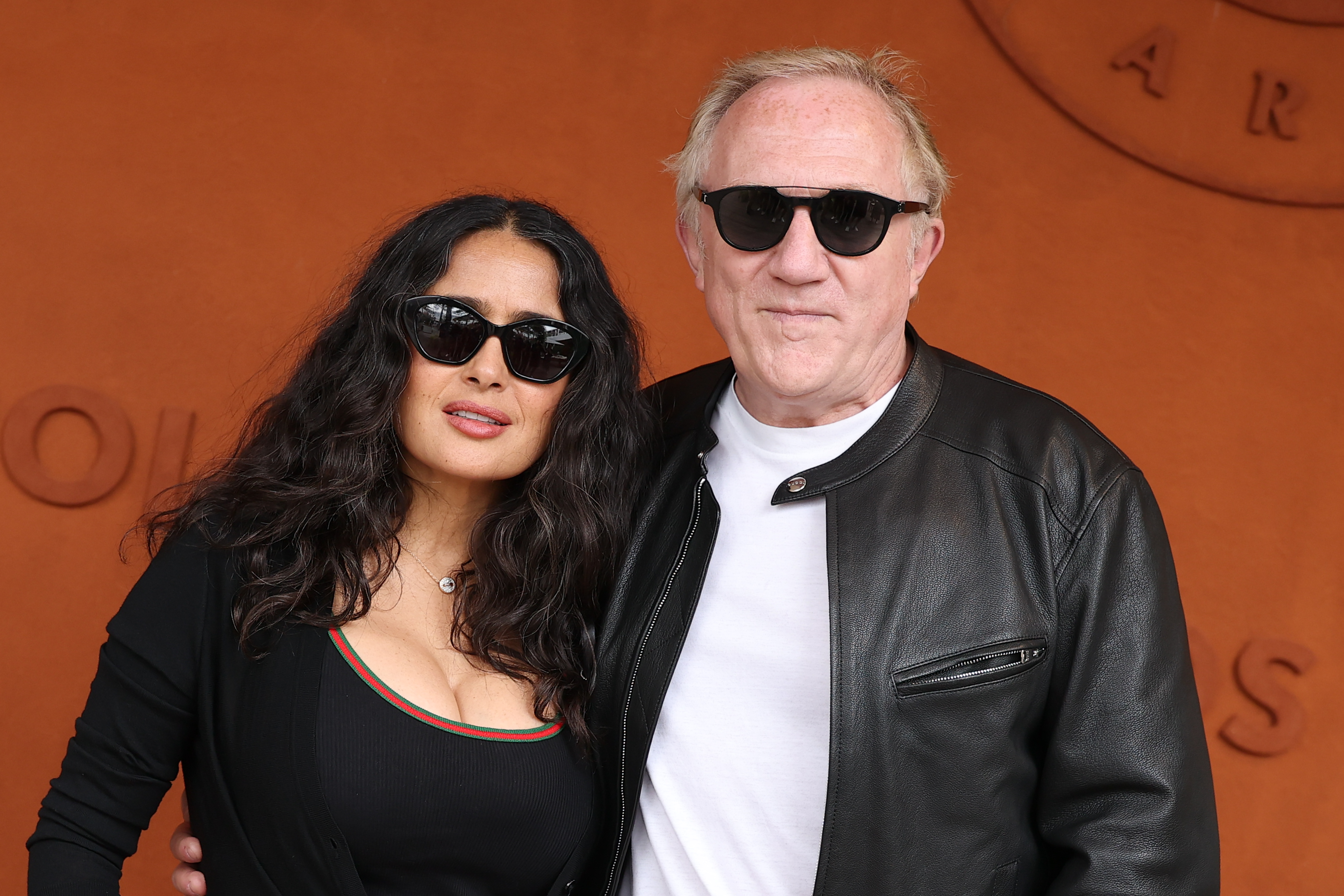 Salma Hayek and François-Henri Pinault attended Day Eight of the French Open on May 31, 2026, in Paris, France. | Source: Getty Images