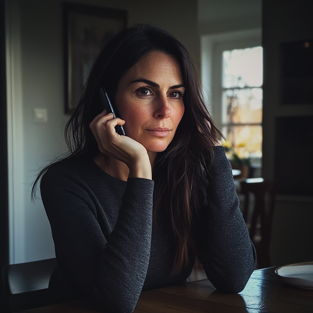 A woman talking on the phone | Source: Midjourney