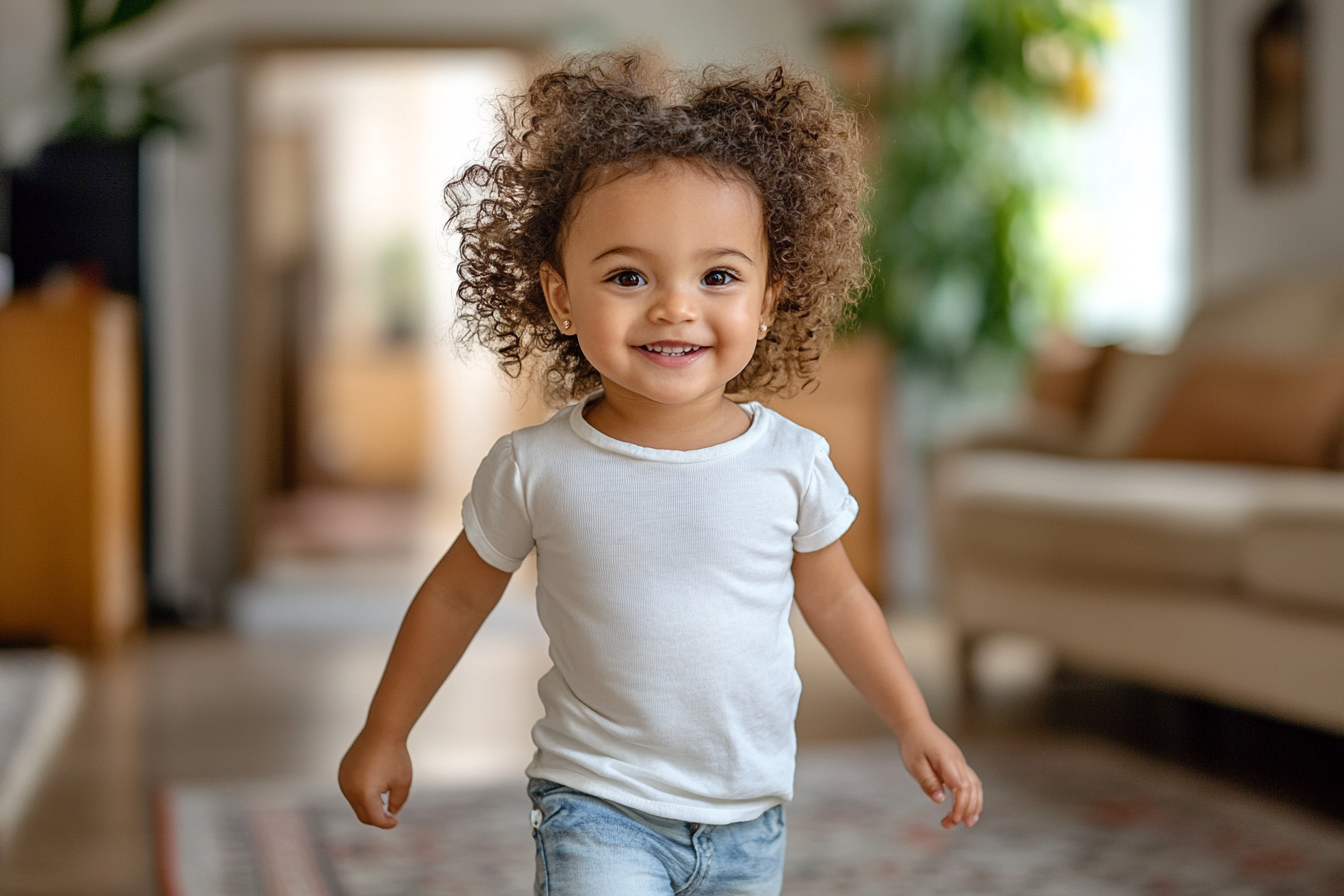 A smiling toddler girl | Source: Midjourney