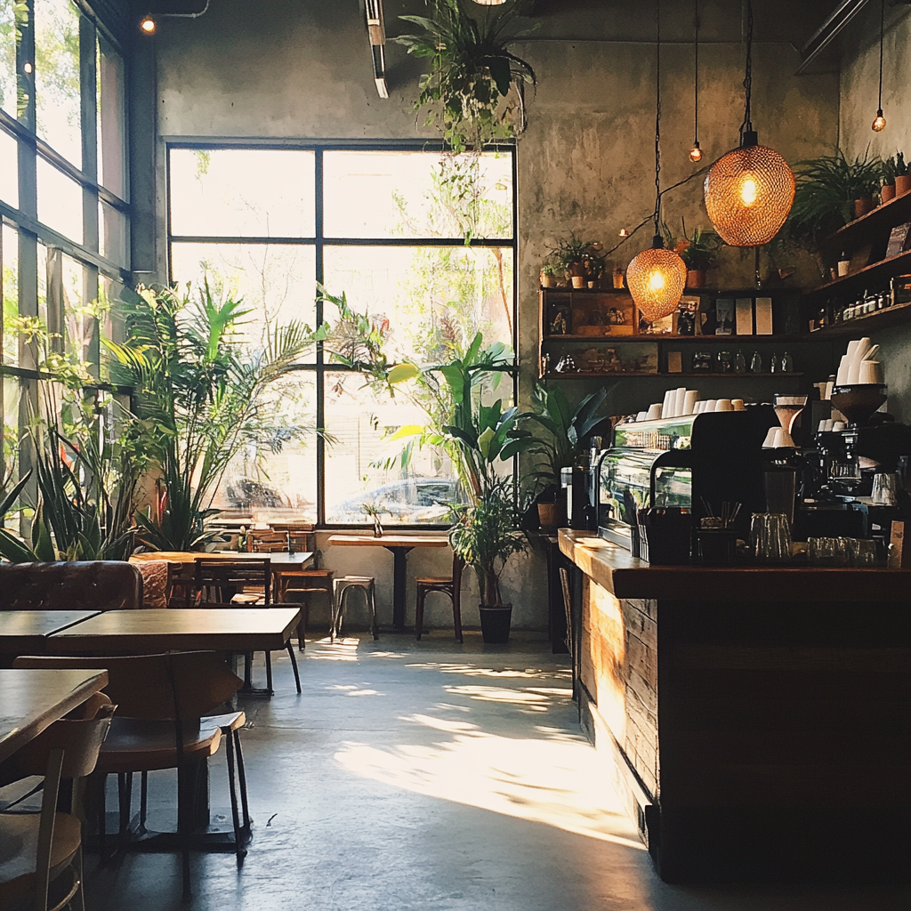 The interior of a coffee shop | Source: Midjourney