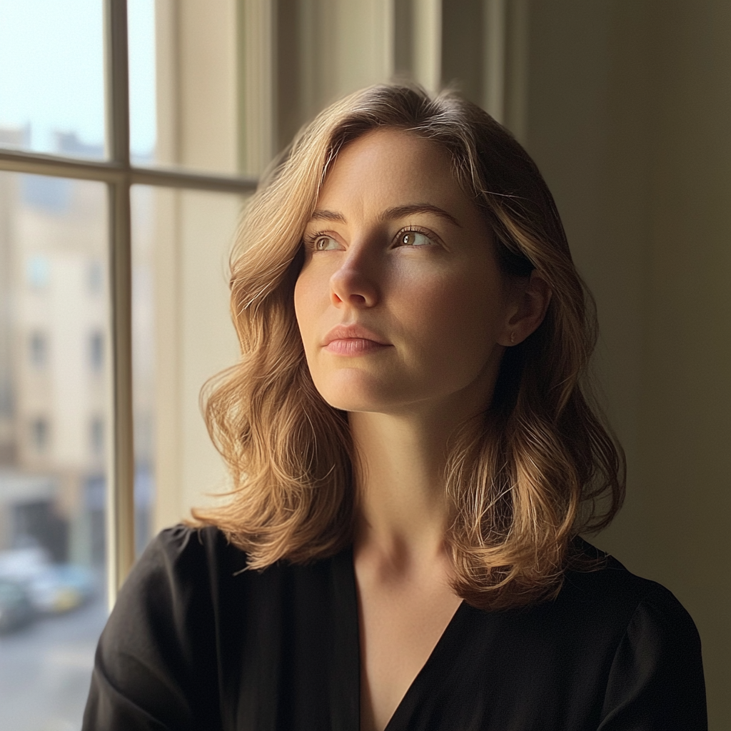 A woman looking out of a window | Source: Midjourney