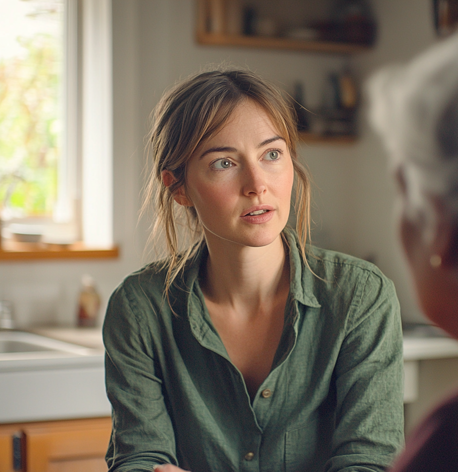 A woman talking to her neighbor | Source: Midjourney