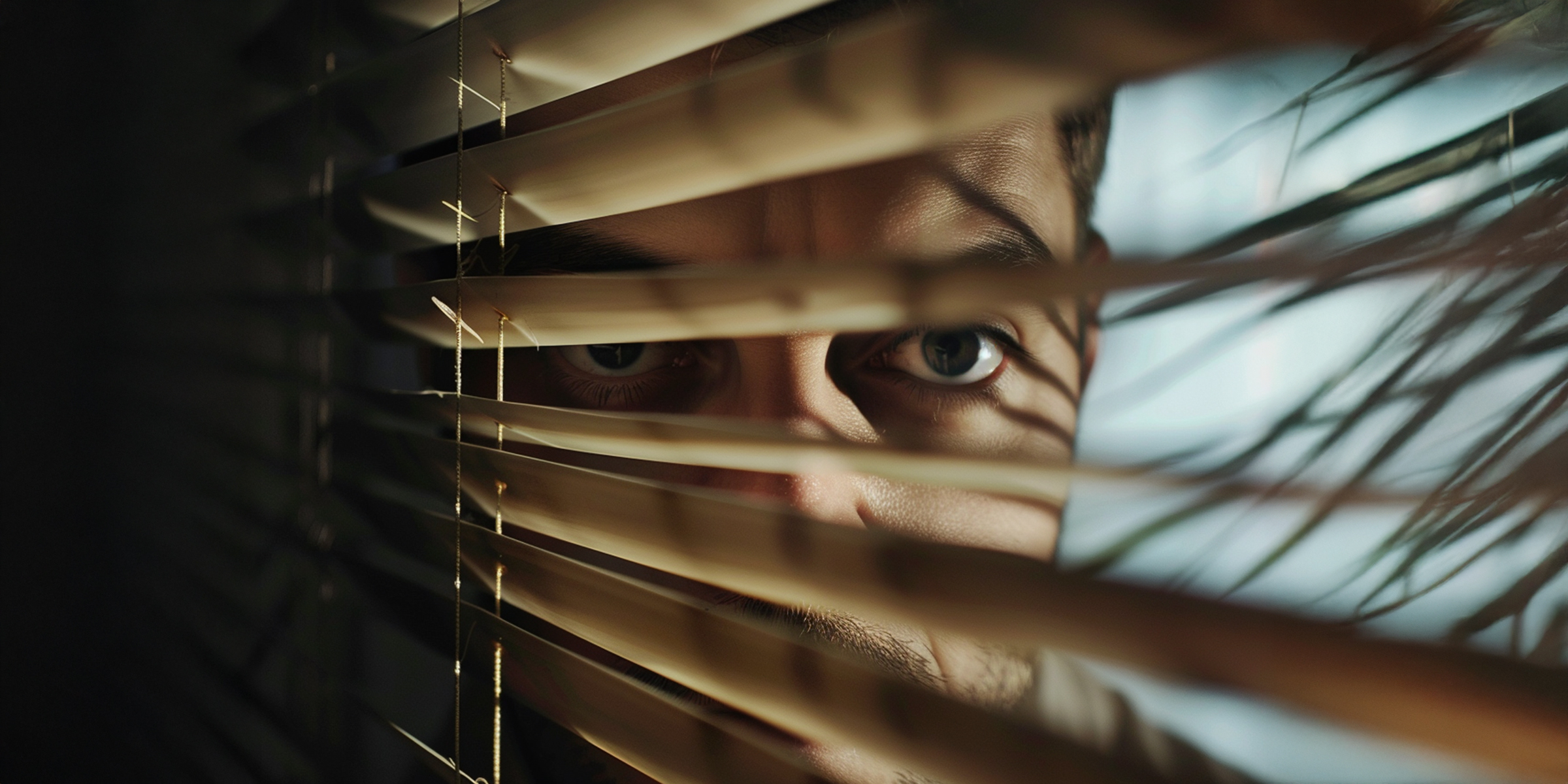 Man peeping through the window | Source: Midjourney