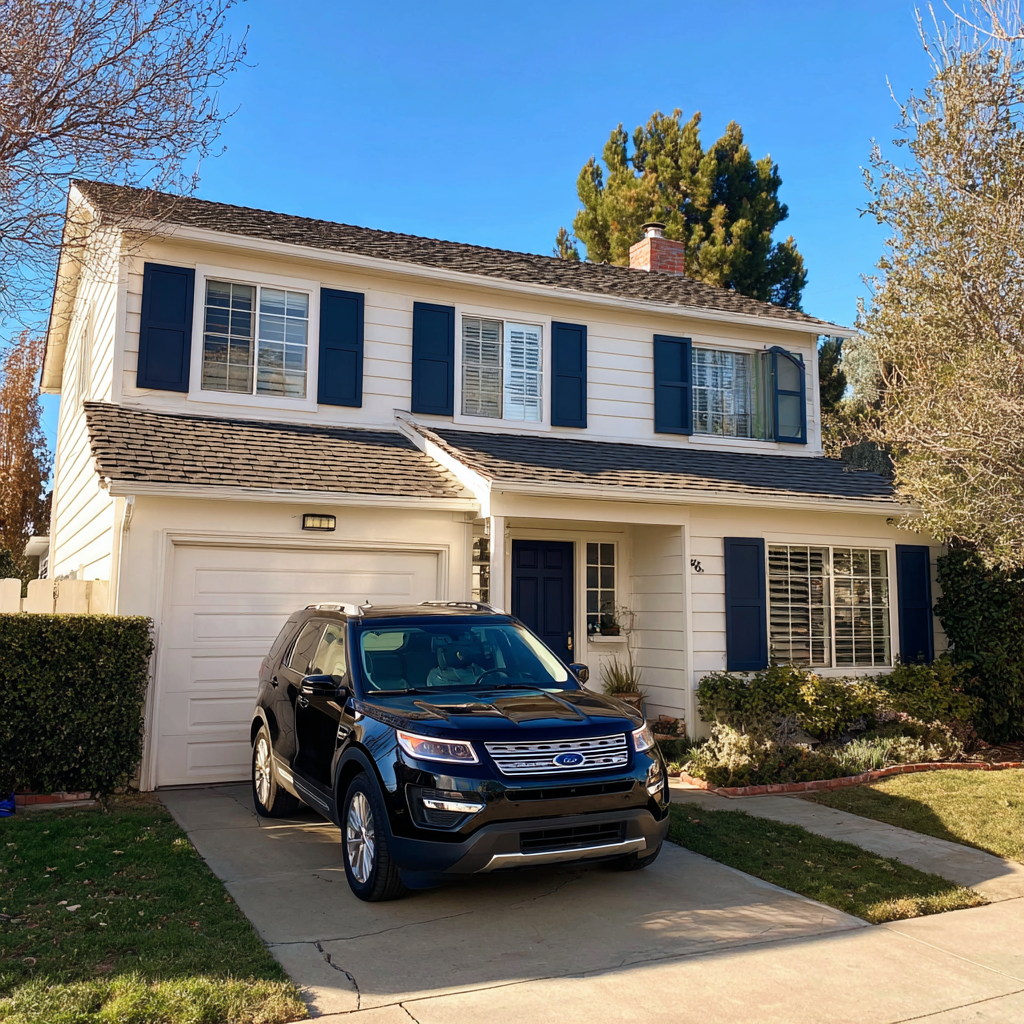 An SUV parked in front of a house | Source: Midjourney