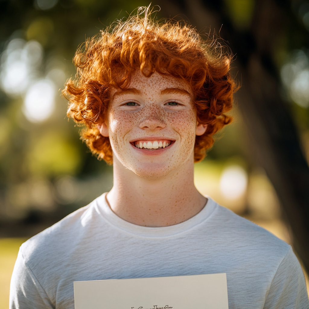 A happy man with his high school diploma | Source: Midjourney