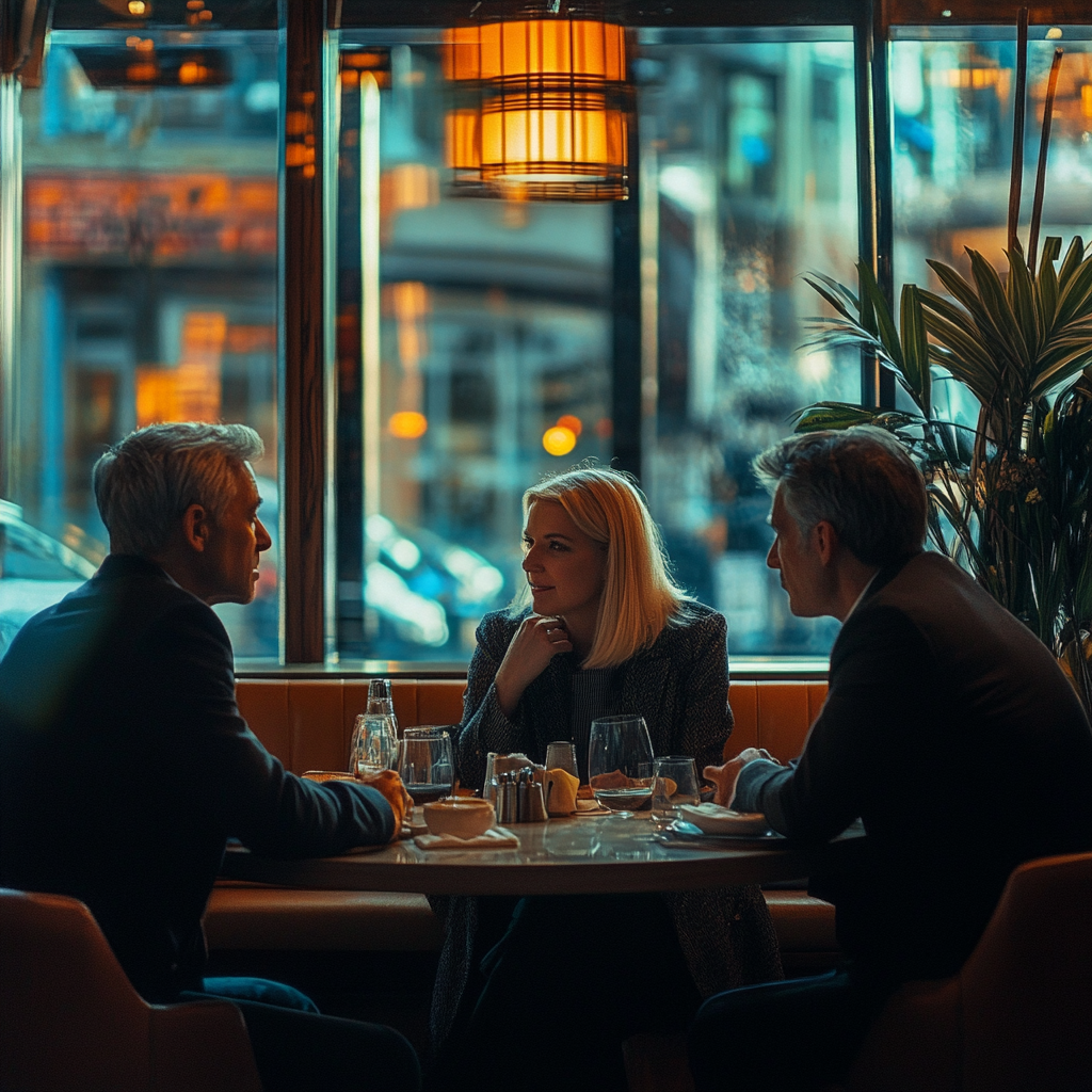 People having a meeting in a restaurant | Source: Midjourney