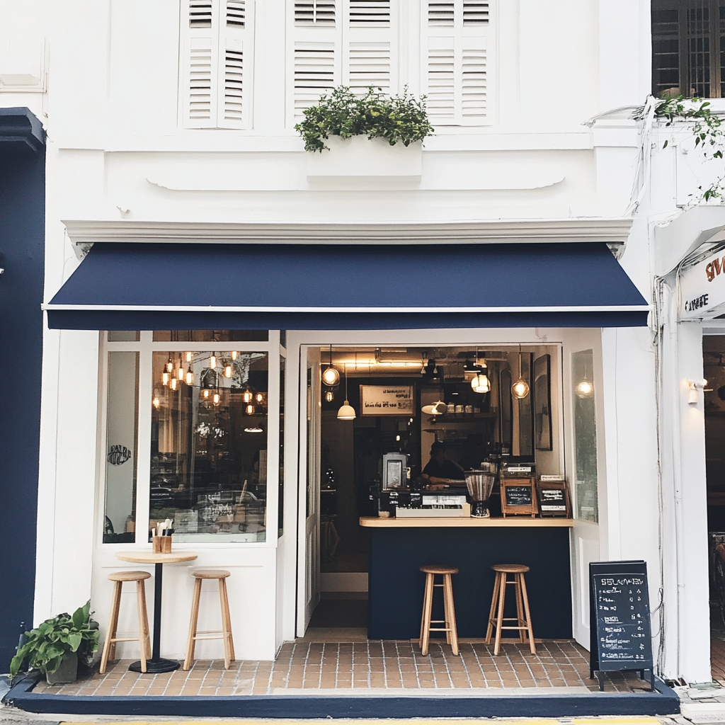 The exterior of a cute coffee shop | Source: Midjourney