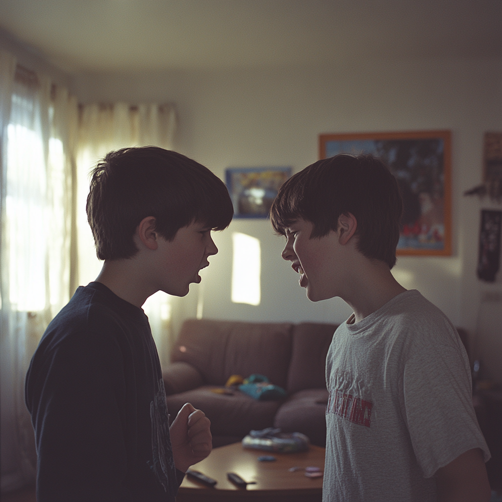 Two teenage boys bickering | Source: Midjourney