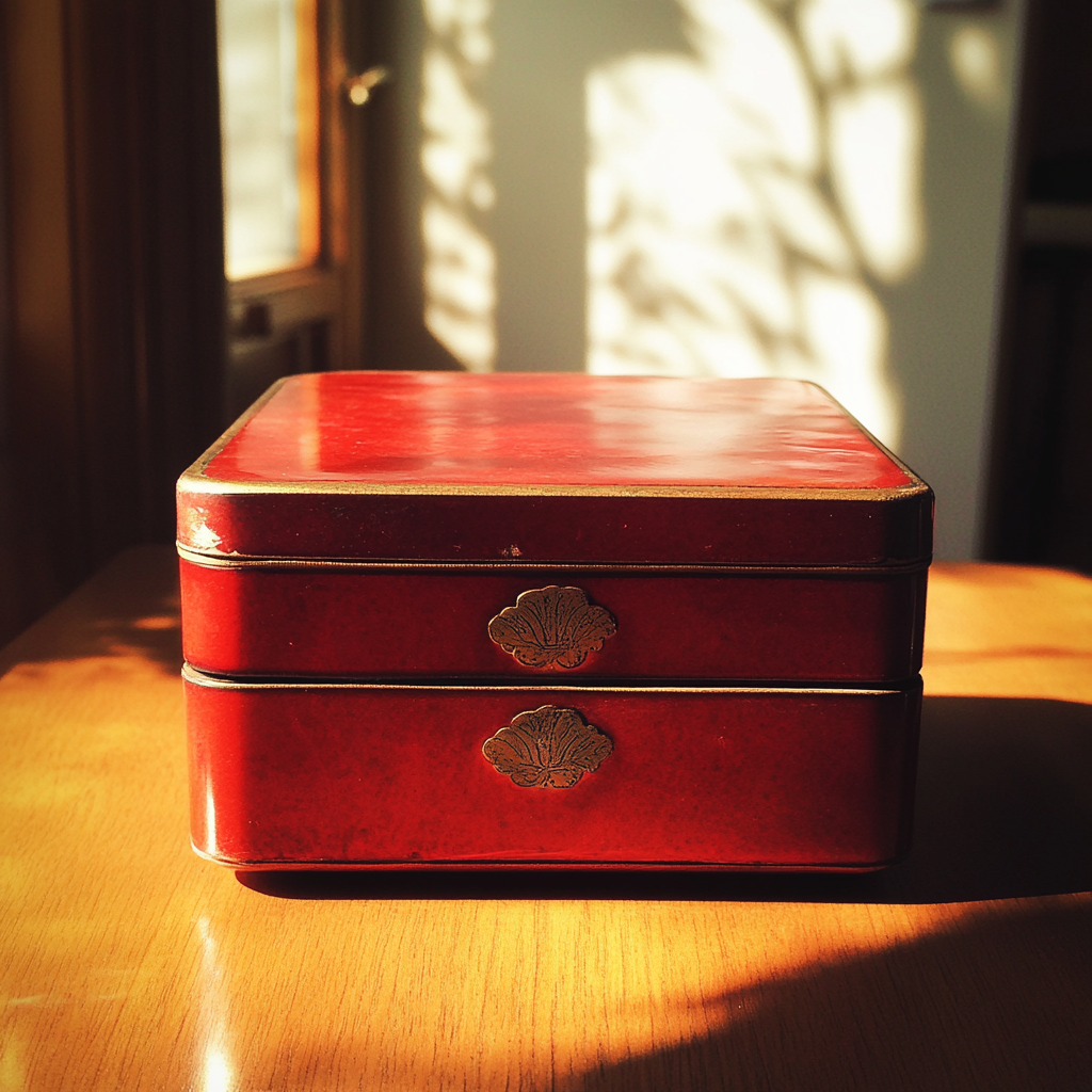 A red jewelry box | Source: Midjourney