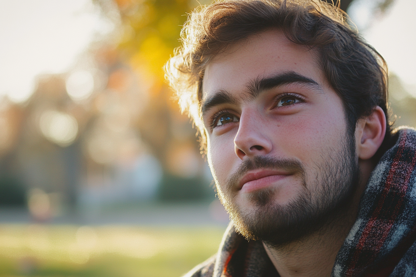 A man with a hopeful look on his face | Source: Midjourney