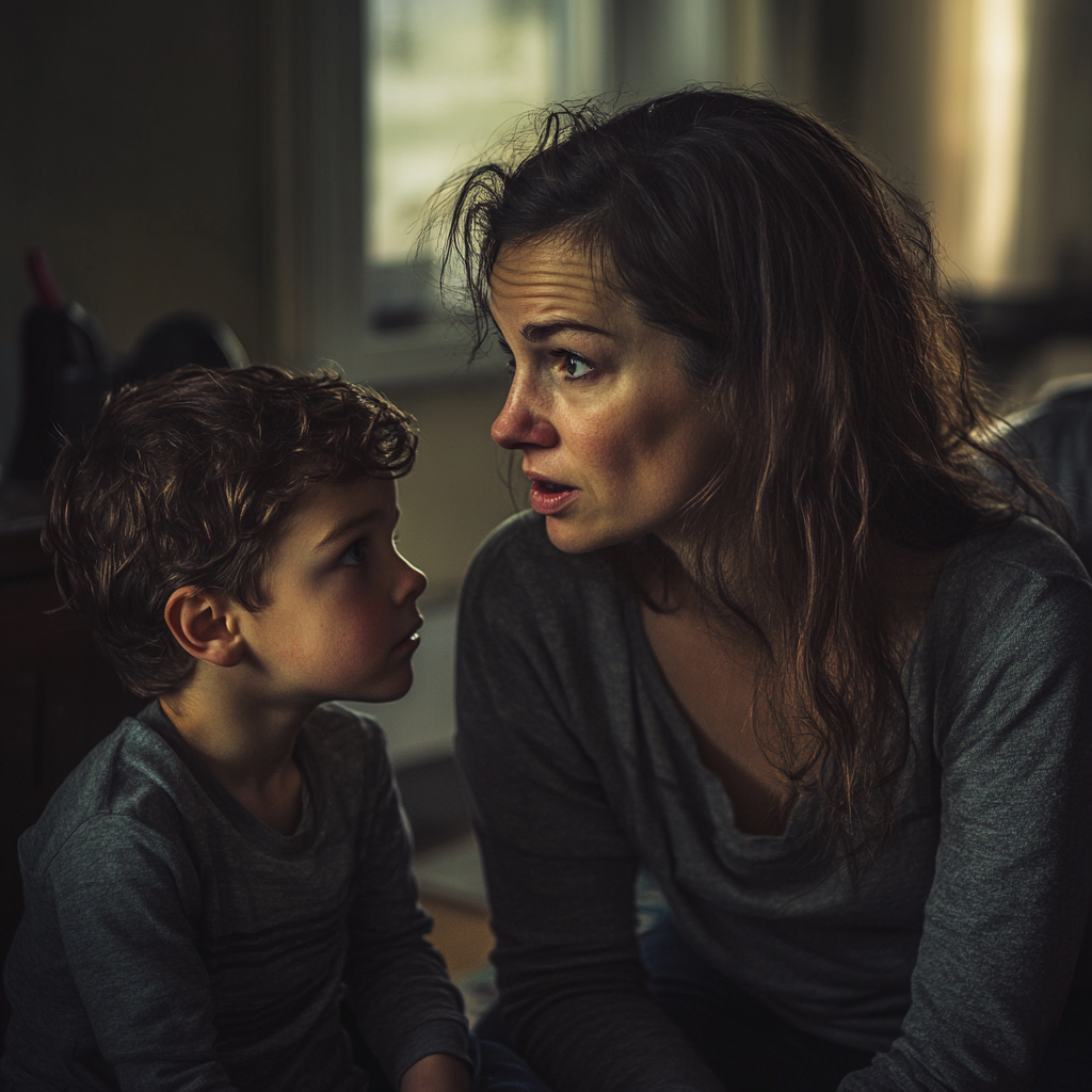 Mother talking to her son | Source: Midjourney