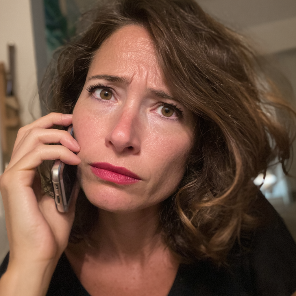 A woman talking on a phone | Source: Midjourney