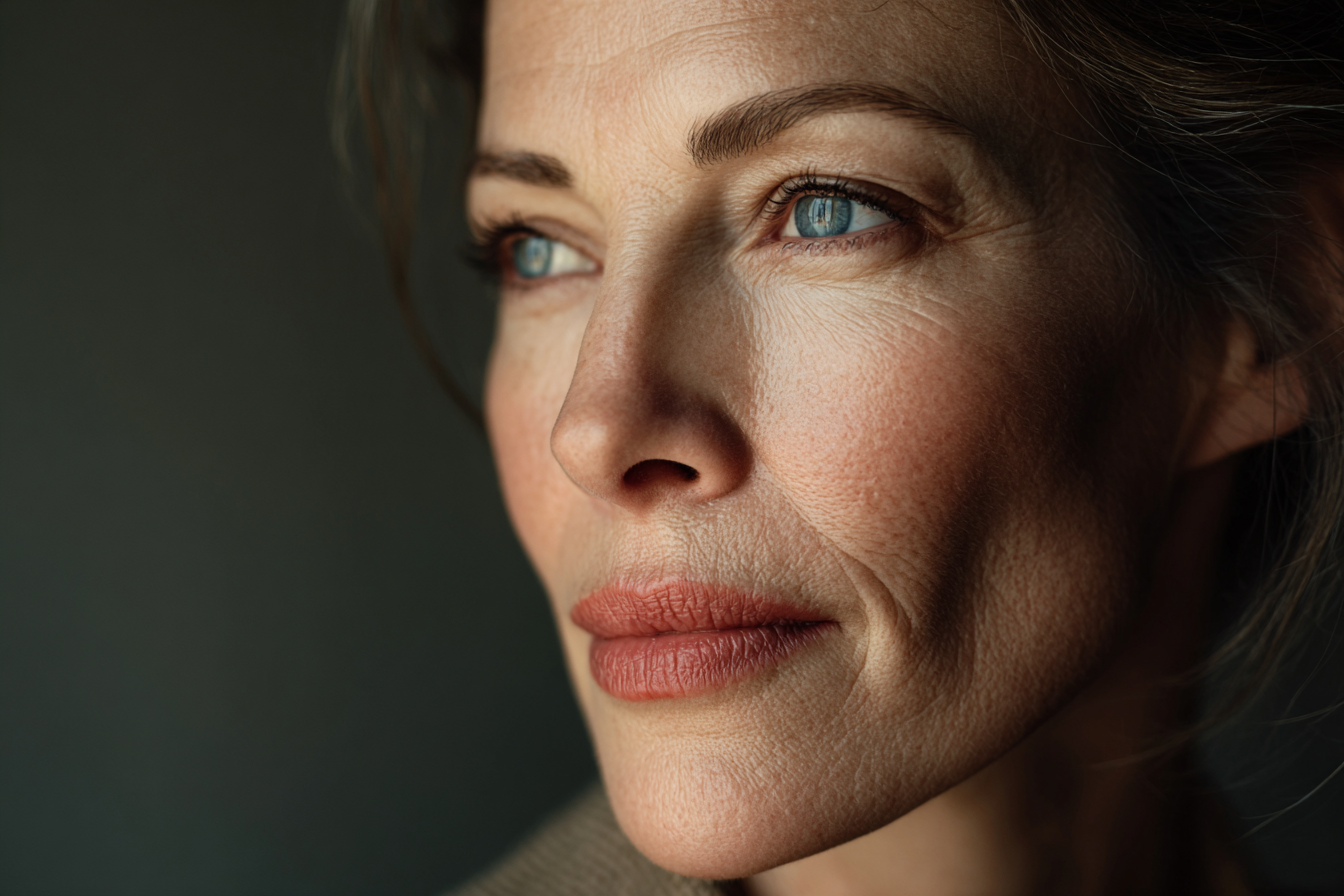 A close-up shot of a woman's face | Source: Midjourney