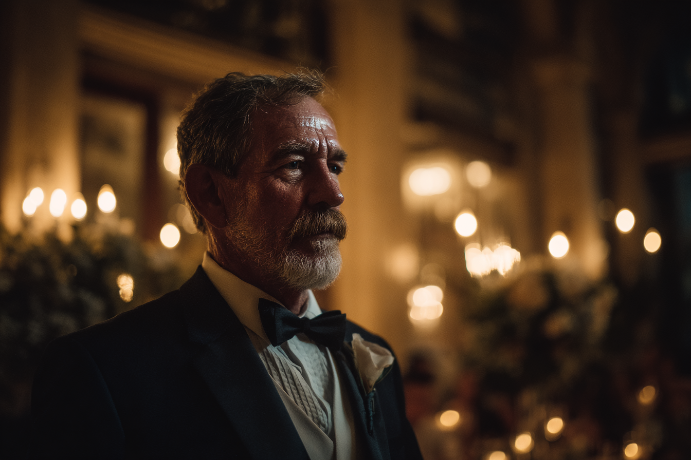 An older man at his daughter's wedding | Source: Midjourney