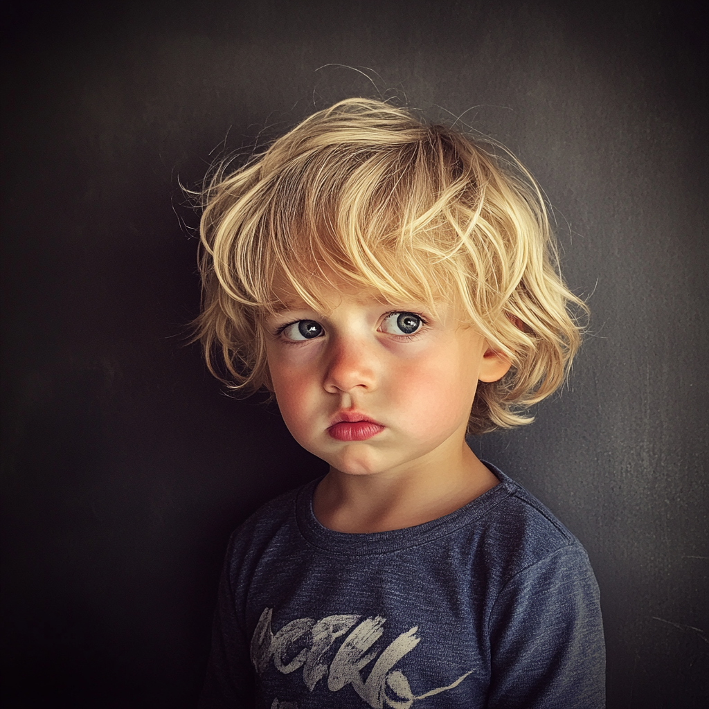 An upset little boy | Source: Midjourney