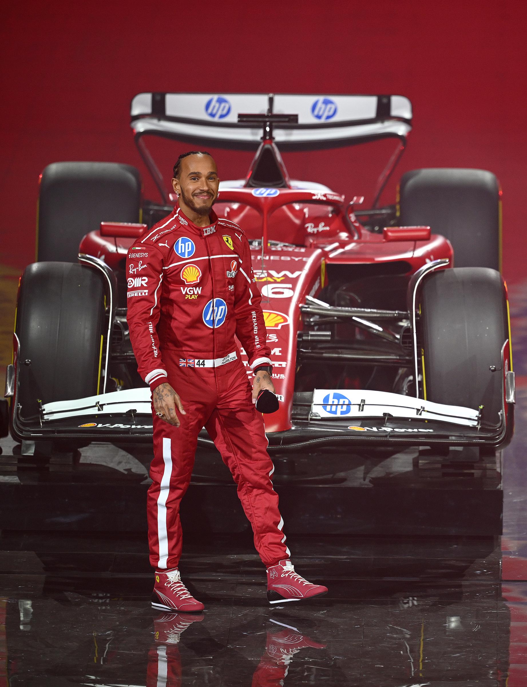 Lewis Hamilton looks on during F1 75 Live at The O2 Arena  in London, England, on February 18, 2025. | Source: Getty Images