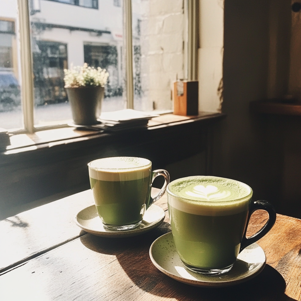 Lattes on a table | Source: Midjourney