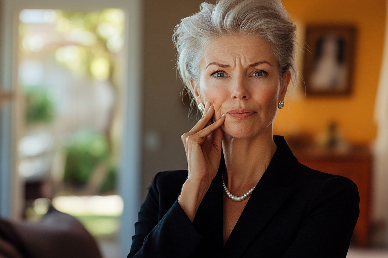 A stunned older woman | Source: Midjourney