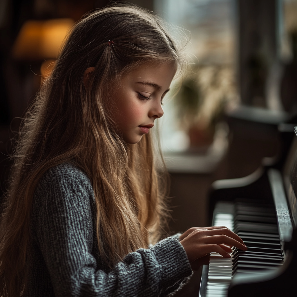 A nervous girl playing | Source: Midjourney