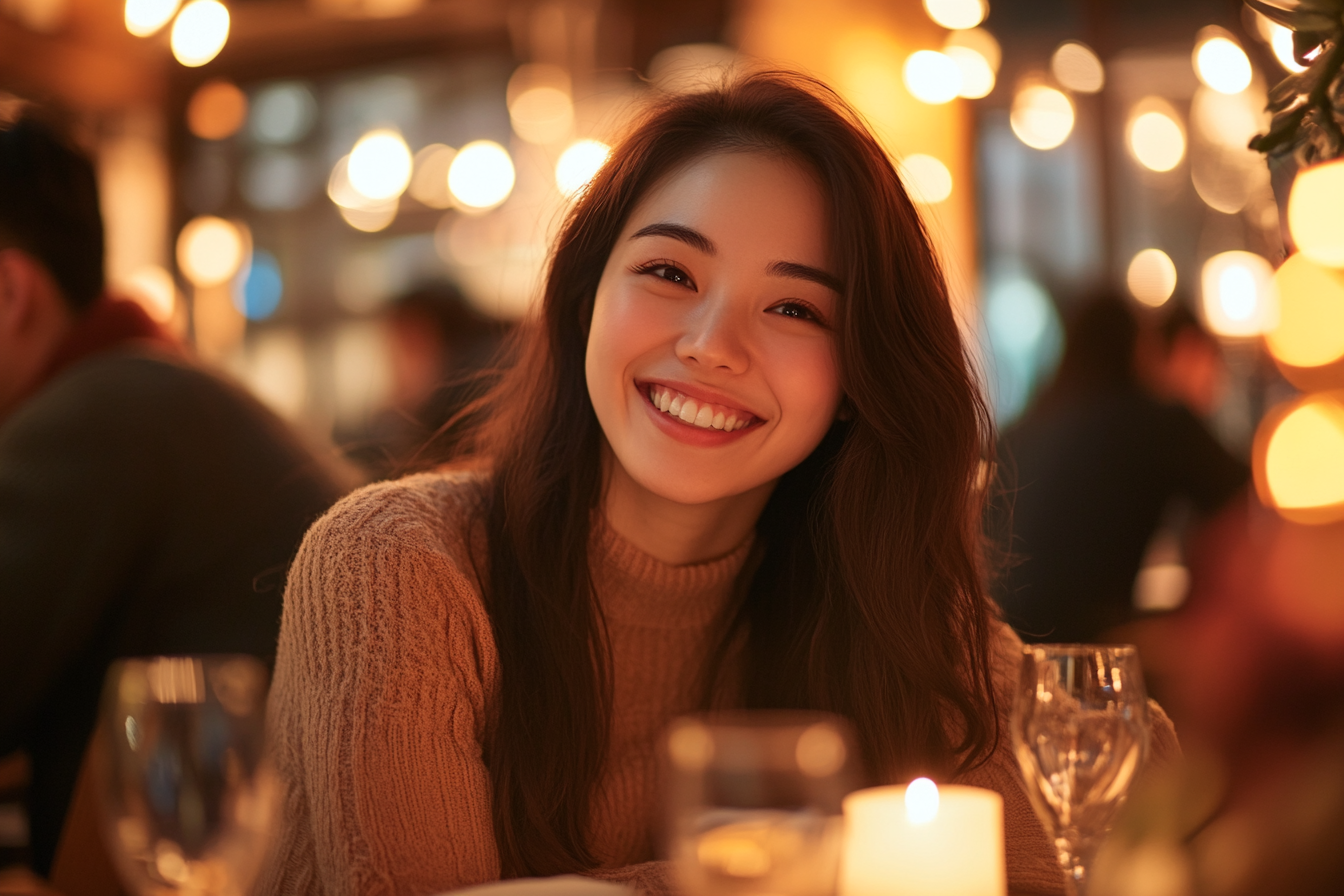 A smiling woman in a restaurant | Source: Pexels