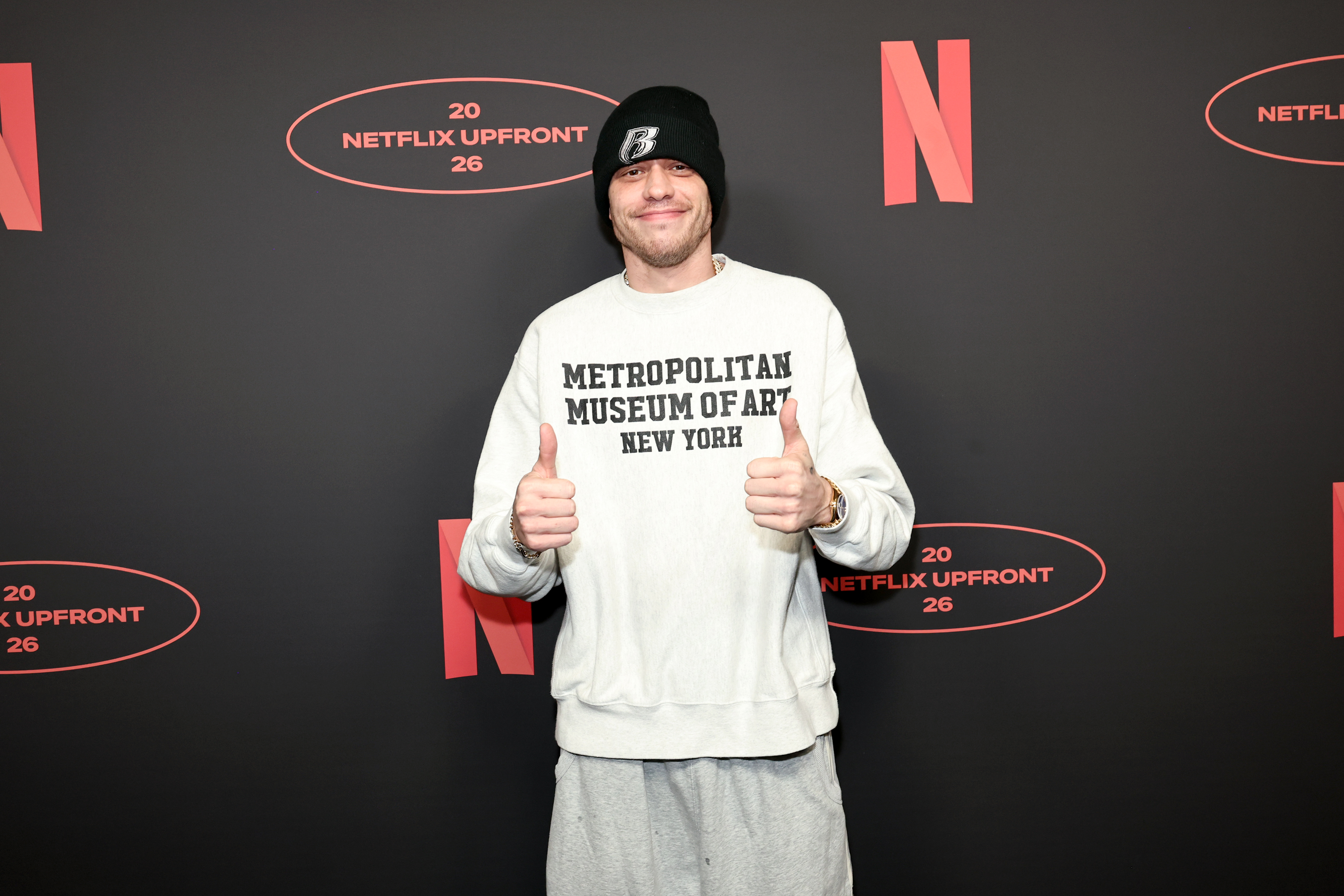Pete Davidson attends the 2026 Netflix Upfront at Sunset Pier 94 Studios on May 13, 2026 in New York City. | Source: Getty Images