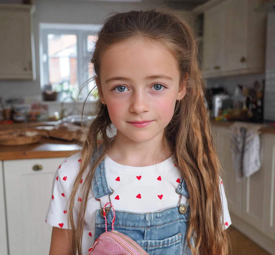 A little girl standing in a kitchen | Source: Midjourney