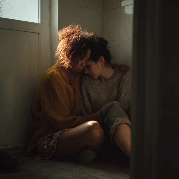 A woman comforting another one | Source: Midjourney