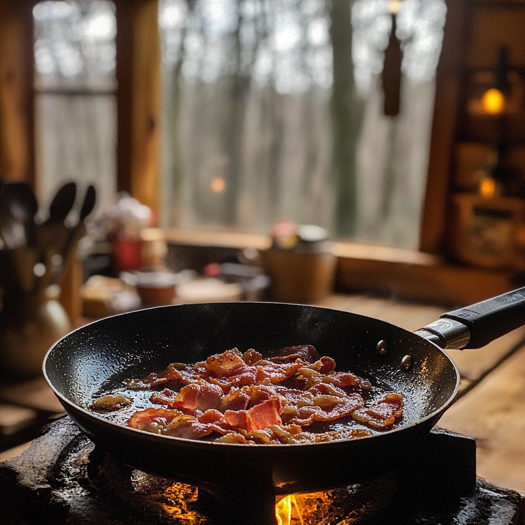 Bacon in a pan | Source: Midjourney