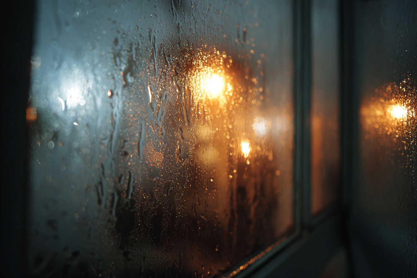 A water-stained window | Source: Midjourney