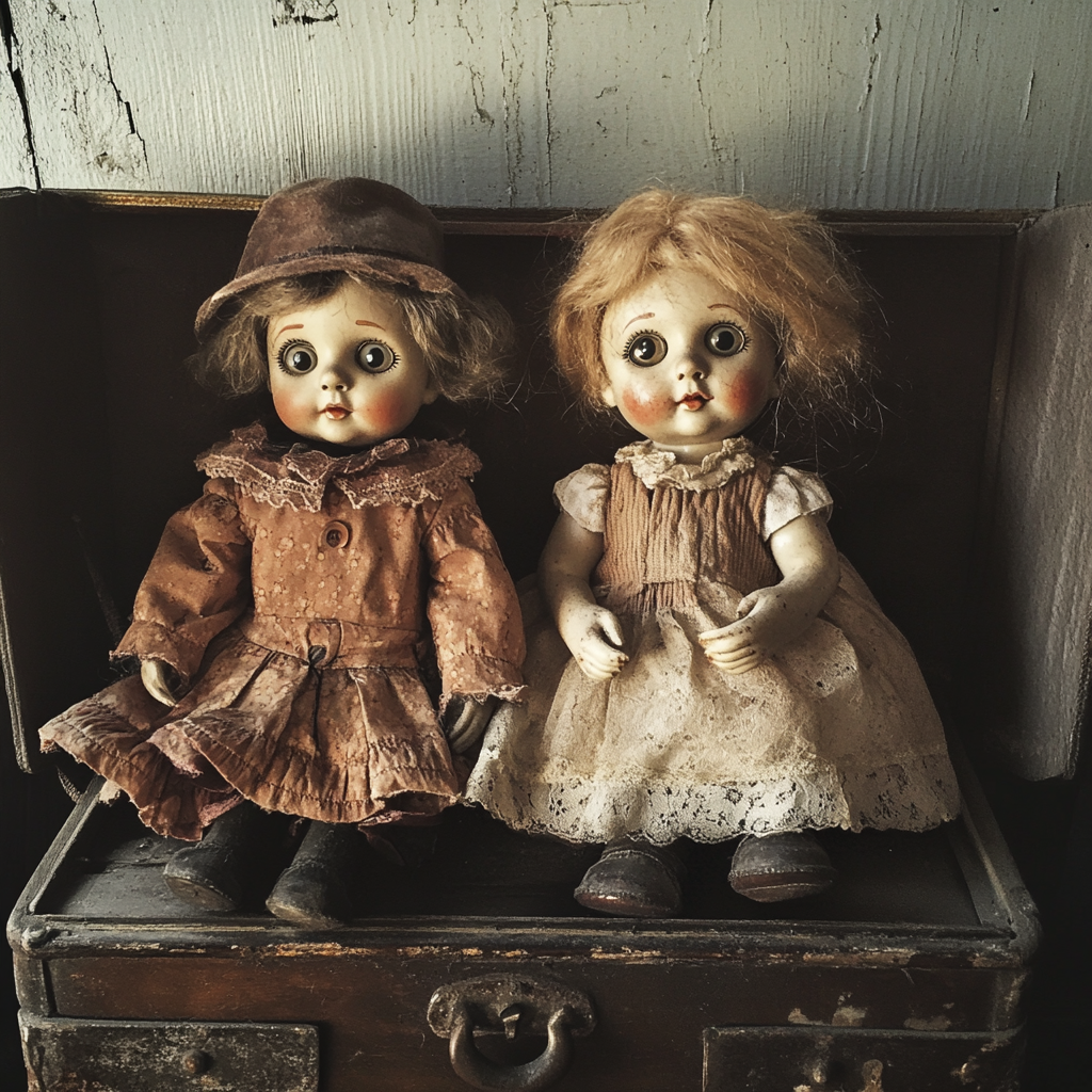 Two creepy looking dolls | Source: Midjourney