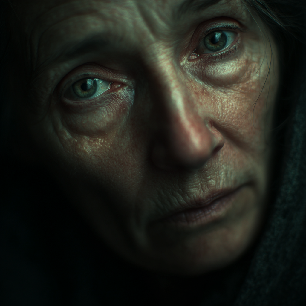 A homeless woman with sad eyes | Source: Midjourney
