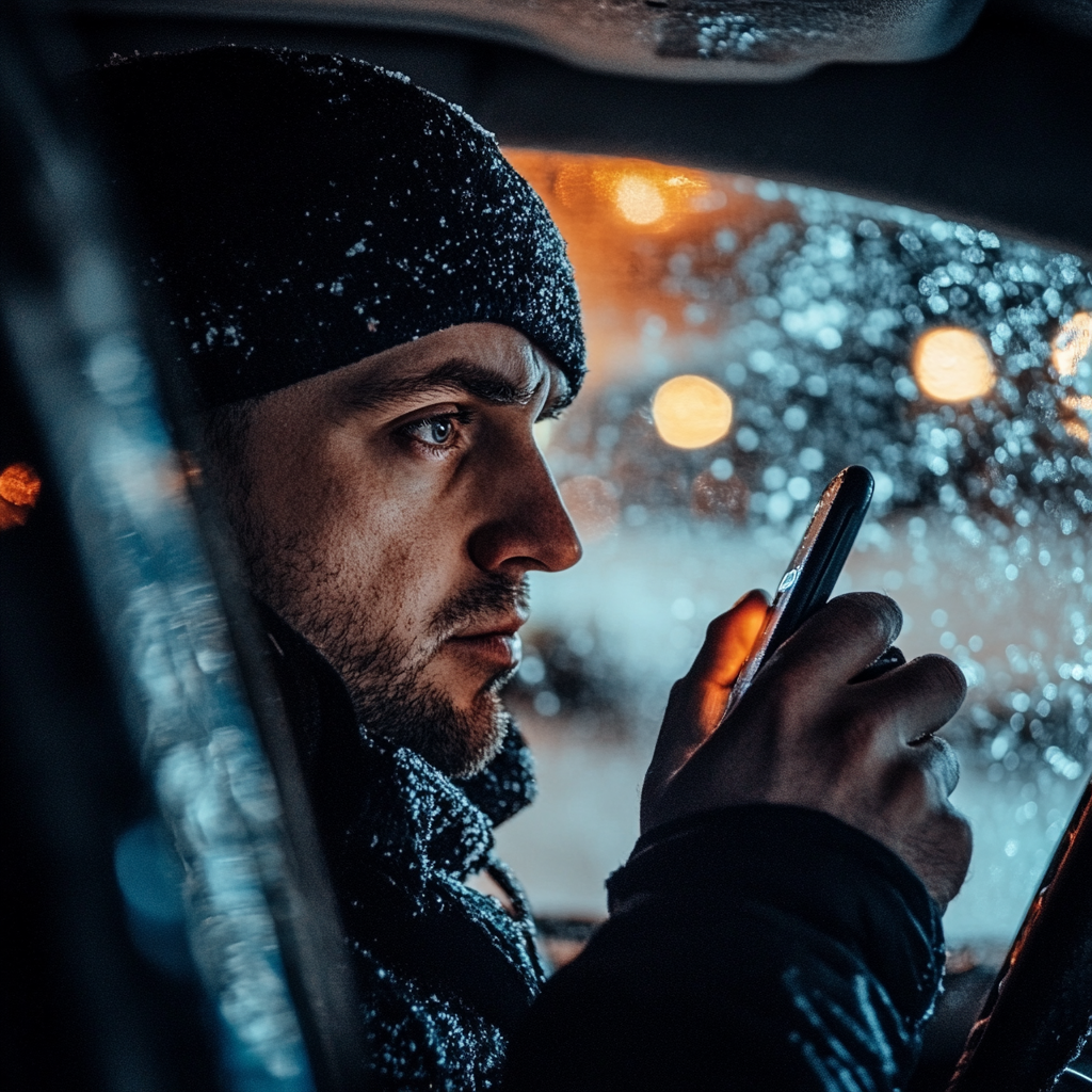 A serious man talking on his phone | Source: Midjourney