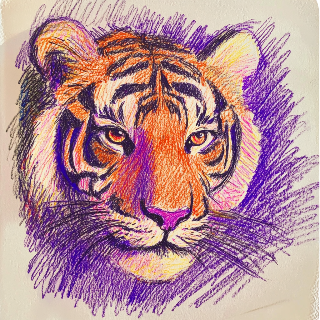 A child's drawing of a tiger | Source: Midjourney