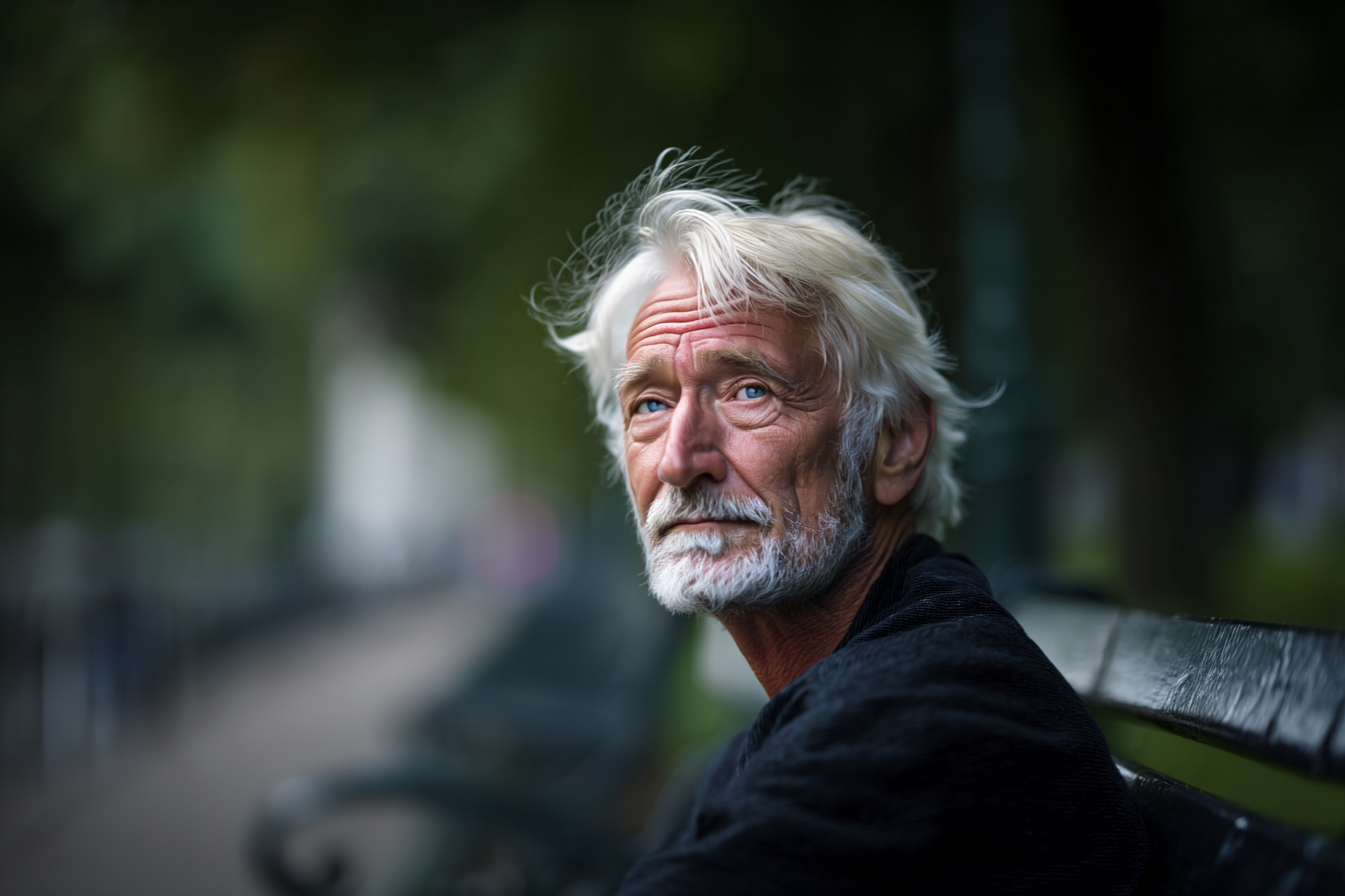 A man sitting on a bench | Source: Midjourney