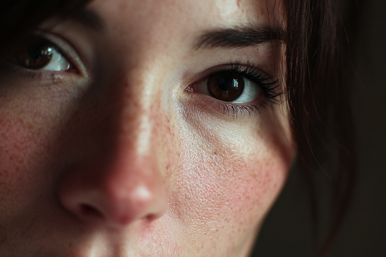 A close-up shot of a woman's face | Source: Midjourney