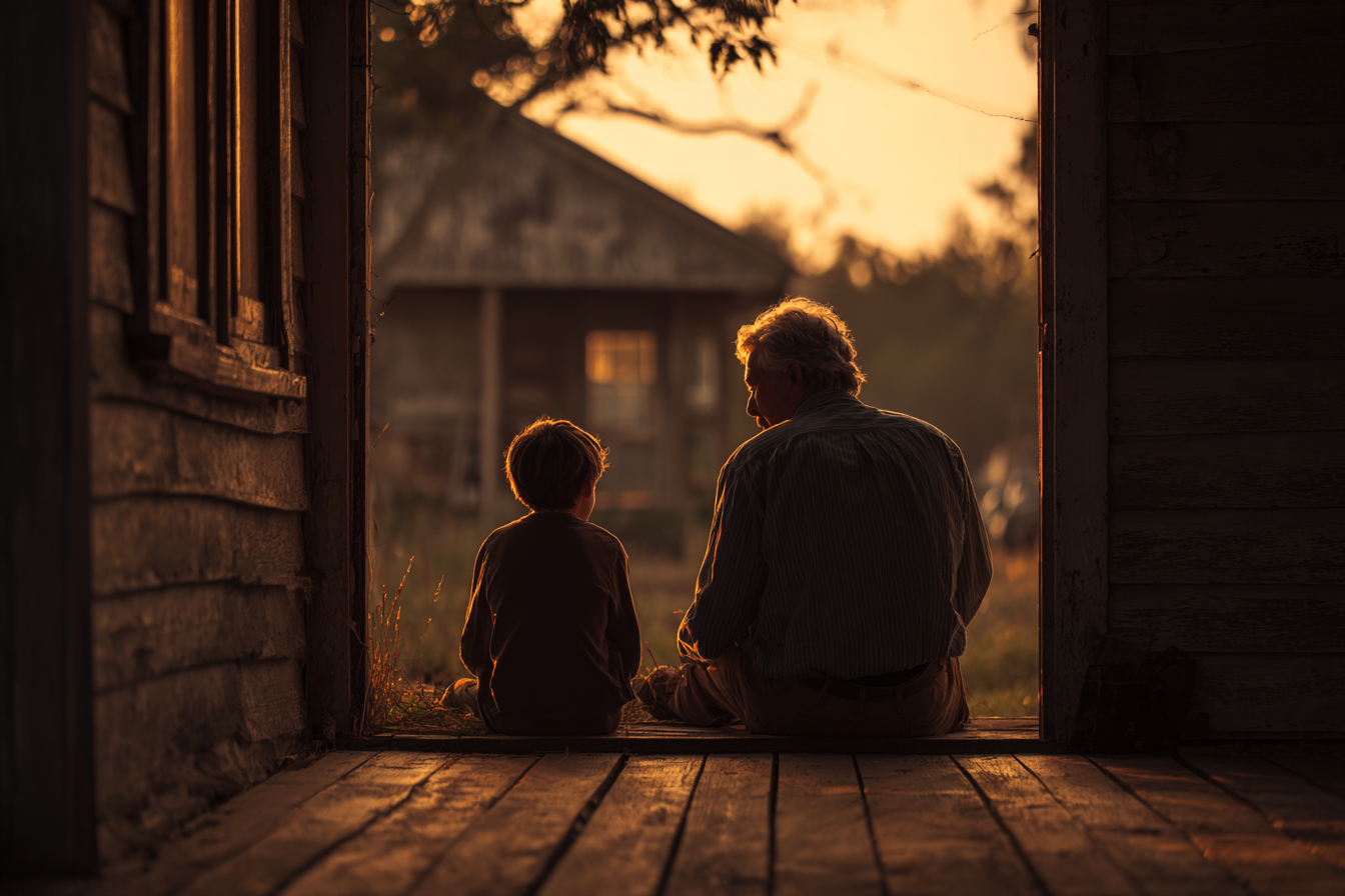 A boy talking to his grandfather | Source: Midjourney