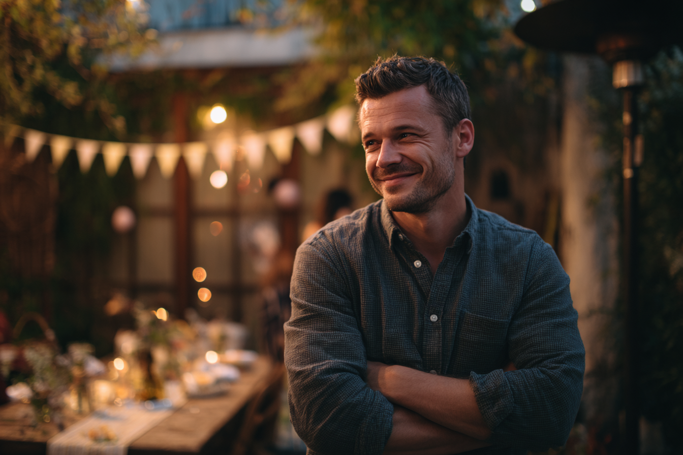 A man standing in a baby shower party | Source: Midjourney