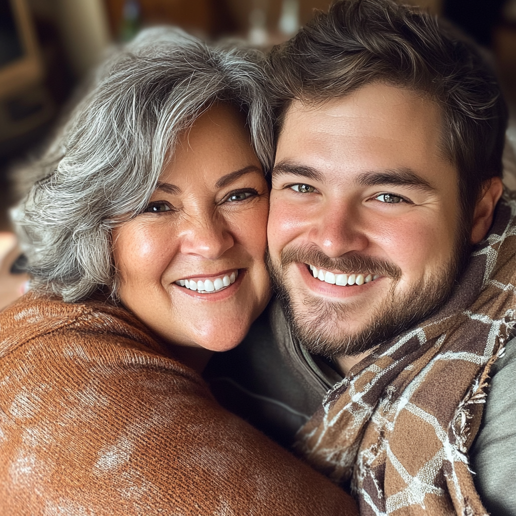 A mother and son embracing | Source: Midjourney