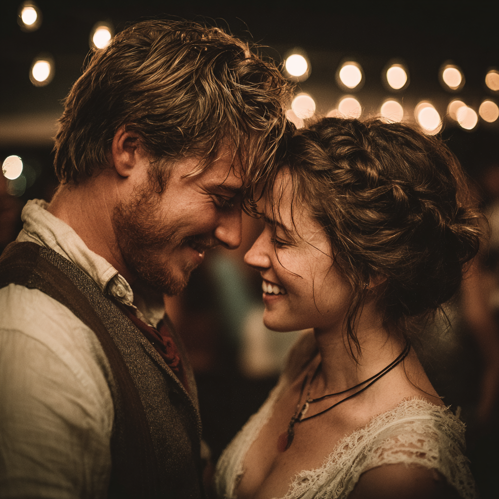 A happy newlywed couple dancing | Source: Midjourney