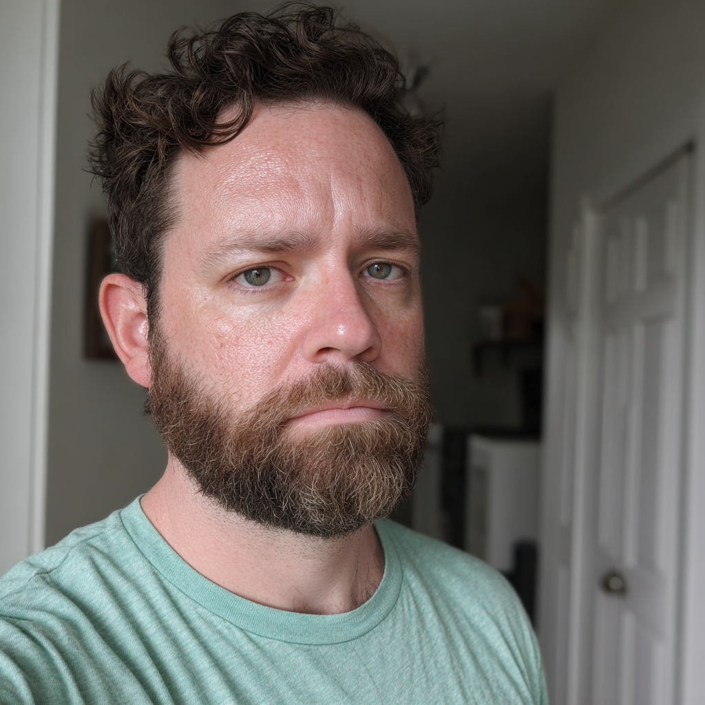 A man standing in a home hallway | Source: Midjourney