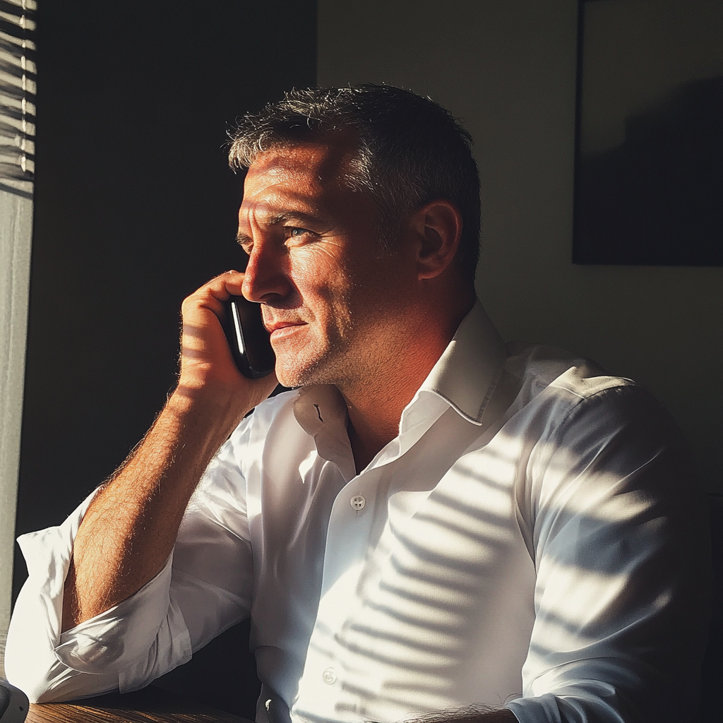 A man talking on the phone | Source: Midjourney
