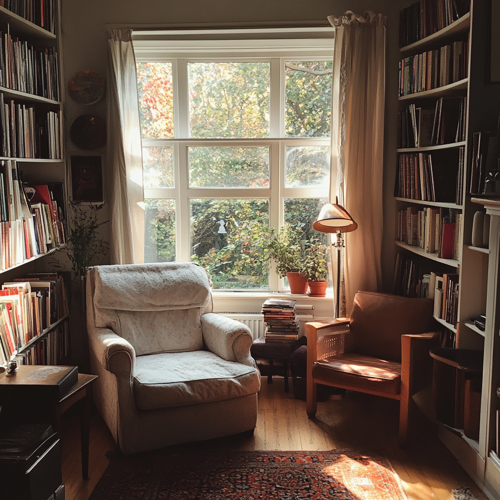 A cosy reading nook in an apartment | Source: Midjourney