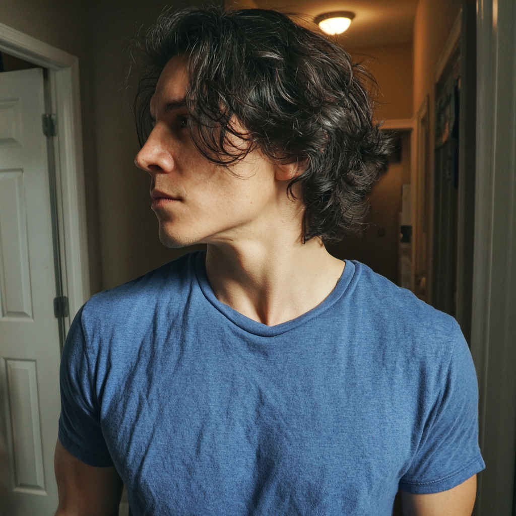 A man standing in a hallway | Source: Midjourney