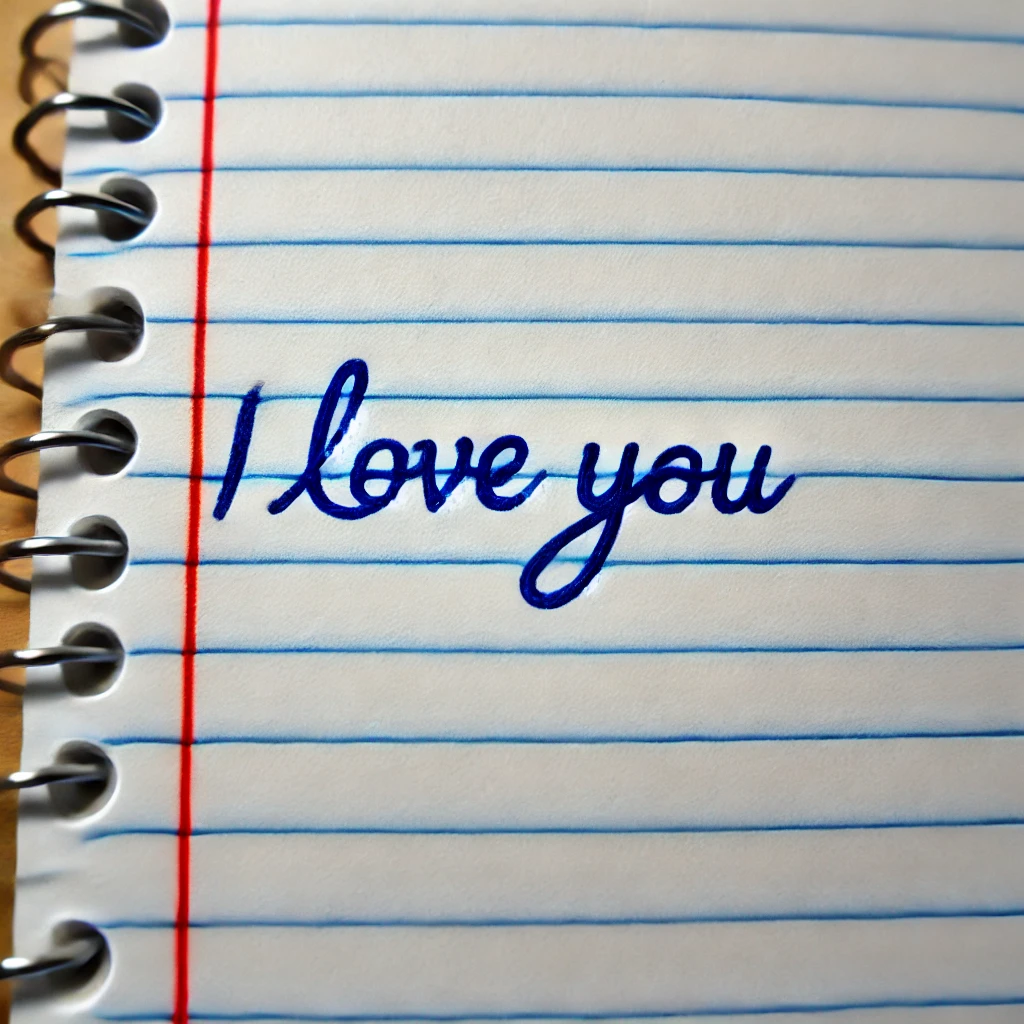 "I love you" written on a page | Source: DALL-E