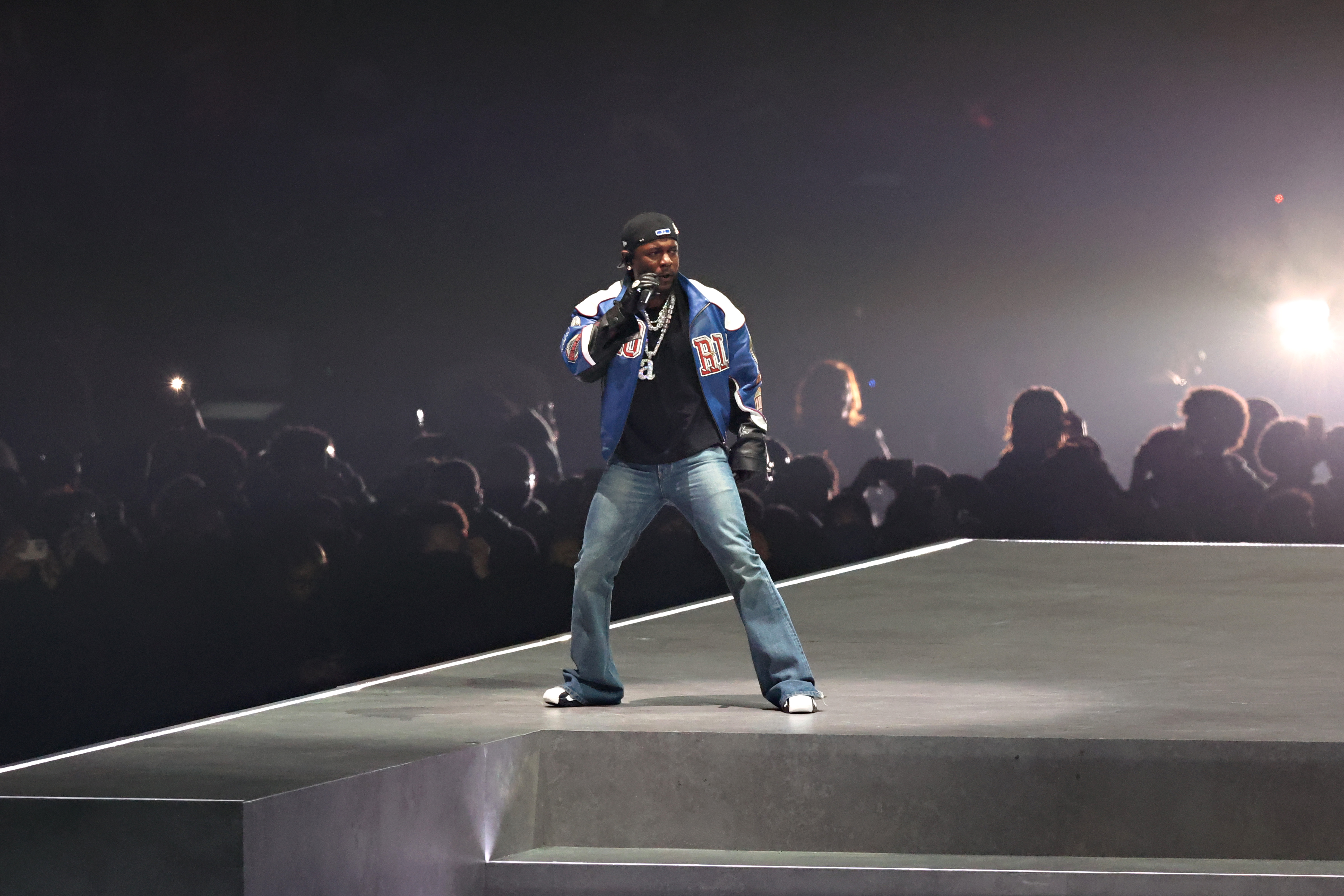 Kendrick Lamar performs onstage during the Apple Music Super Bowl LIX Halftime Show at Caesars Superdome on February 9, 2025, in New Orleans, Louisiana | Source: Getty Images